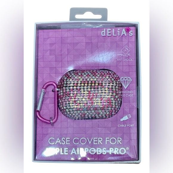 LAST CALL‼️ Delia’s Case Cover Apple AirPods Pro Bling Jeweled NIB - Picture 1 of 3